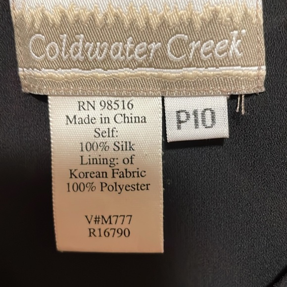 Coldwater Creek Black Floral Fully Lined Sleeveless Dress Size 10P - Picture 3 of 9